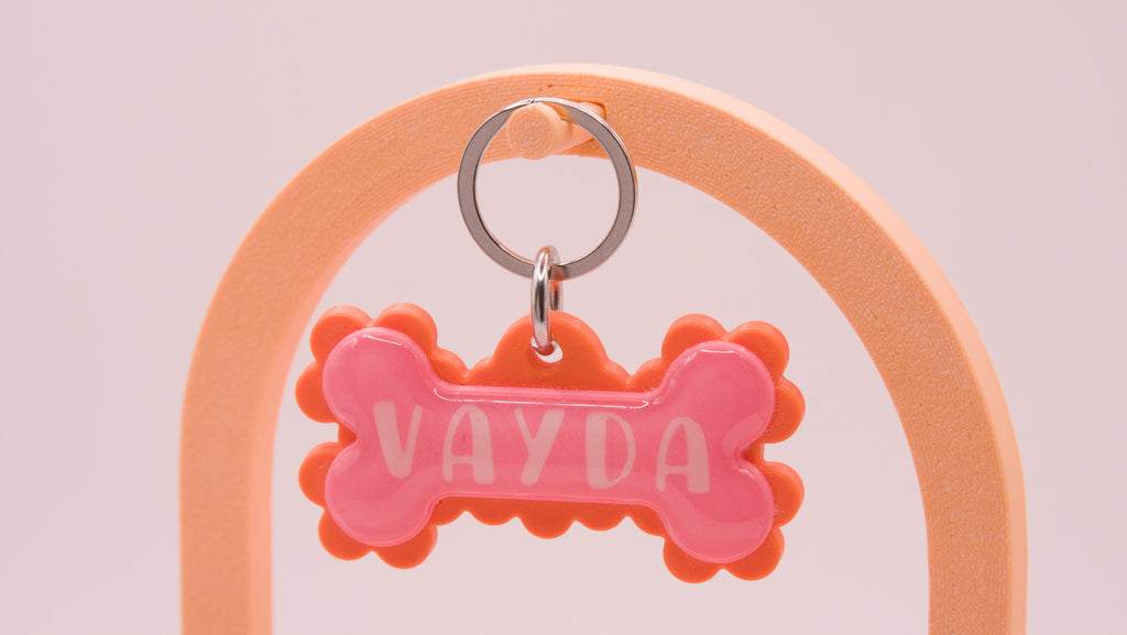 Frill and Bone Dog Name Tag