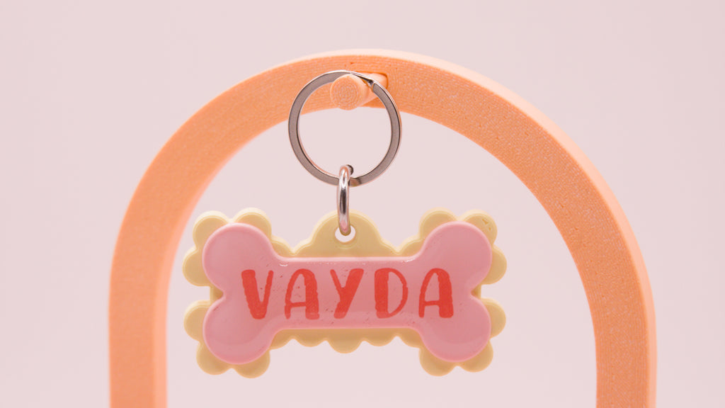 Frill and Bone Dog Name Tag
